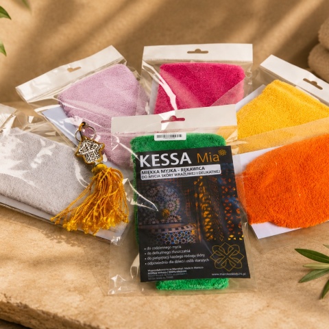 BEAUTE MARRAKECH Rękawica Kessa Mia delikatna myjka do masażu ciała i rytuału Hammam