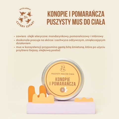 CZTERY SZPAKI Mus do ciała konopie i pomarańcza 150 ml