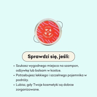 CZTERY SZPAKI Puszka na szampon/odżywkę CZERWONO-RÓŻOWA