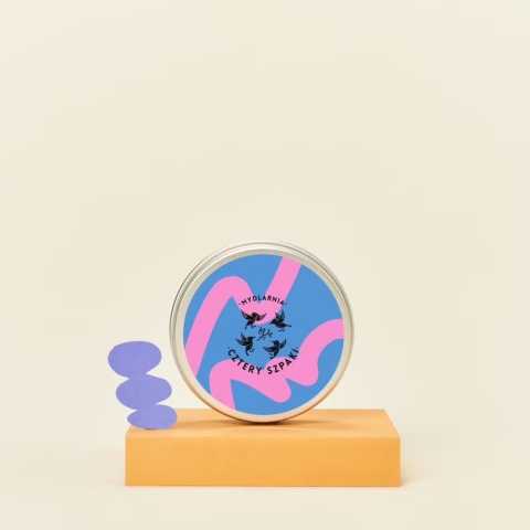 CZTERY SZPAKI Puszka na szampon/odżywkę GRANATOWO-RÓŻOWA