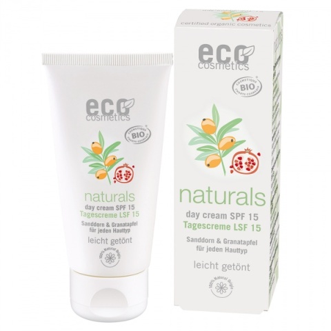 ECO COSMETICS Naturals Krem na dzień SPF 15 LEKKO TONOWANY Granat, rokitnik 50 ml
