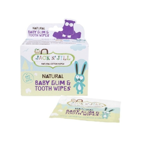 JACK N' JILL Naturalne Chusteczki do Mycia Dziąseł Niemowląt 25 szt.