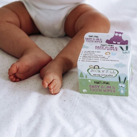 JACK N' JILL Naturalne Chusteczki do Mycia Dziąseł Niemowląt 25 szt.