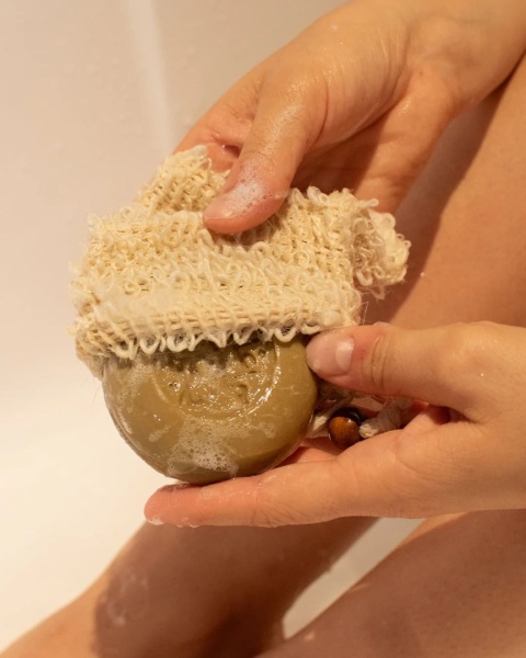 NAJEL Woreczek na Mydło z Sizalu i Bawełny | Myjka do Masażu | Mydelniczka Zero Waste