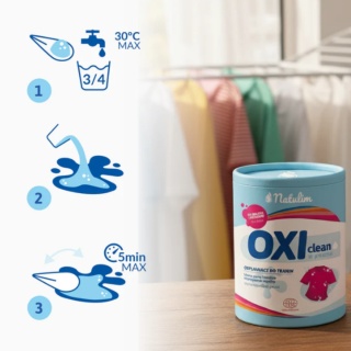 NATULIM Oxi Clean – ekologiczny odplamiacz w proszku do kolorowych tkanin 500 g
