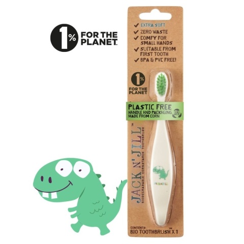 JACK N' JILL Biodegradowalna Szczoteczka do Zębów dla Dzieci „Dinozaur”