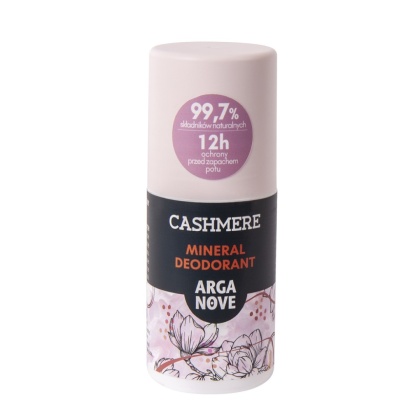 ARGANOVE Naturalny dezodorant mineralny Cashmere z olejem arganowym roll-on 50 ml