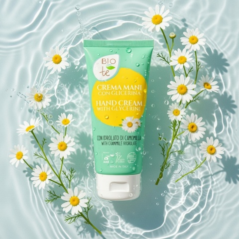 PIERPAOLI BIOCONTÈ Krem do rąk z nawilżającą gliceryną i ekologicznym hydrolatem z rumianku – 75 ml