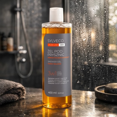 SYLVECO PURE LINE MEN Żel pod Prysznic 3w1 Energetyzująco-Łagodzący 400 ml