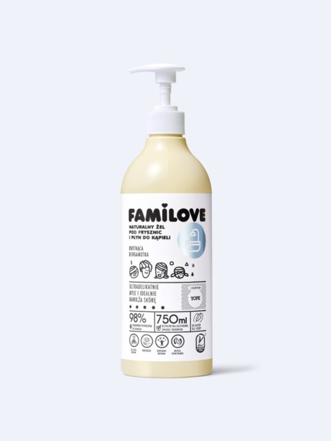 FAMILOVE Żel pod Prysznic i Płyn do Kąpieli – Kwitnąca Bergamotka 750 ml