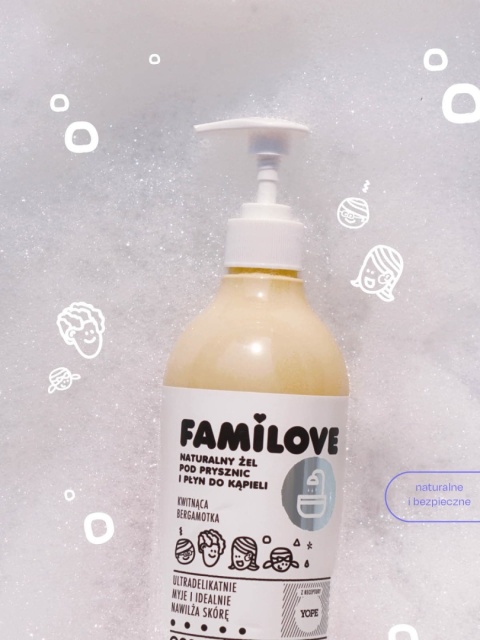FAMILOVE Żel pod Prysznic i Płyn do Kąpieli – Kwitnąca Bergamotka 750 ml