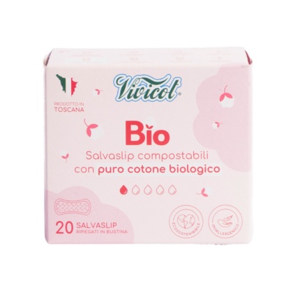 VIVICOT BIO Wkładki higieniczne, SKŁADANE, z organicznej bawełny, niebielone chlorem 20 sztuk
