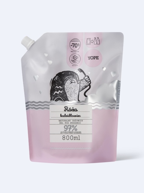 YOPE Zestaw Refill żel pod prysznic MIX - Yunnan, Róża, Lipa 3 x 800 ml