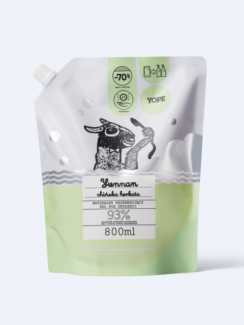 YOPE Zestaw Refill żel pod prysznic MIX - Yunnan, Róża, Lipa 3 x 800 ml