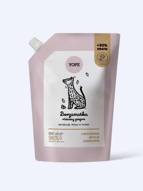YOPE Refill Mydło Bergamotka & Różowy Pieprz 600 ml