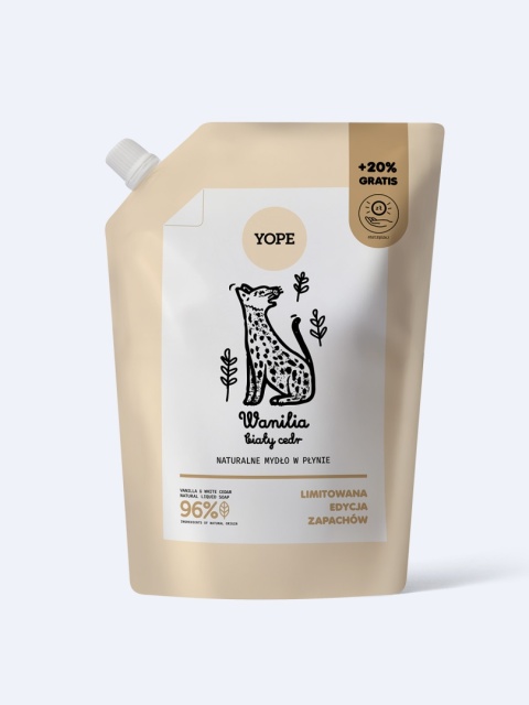 YOPE Refill Mydło Wanilia & Biały Cedr 600 ml