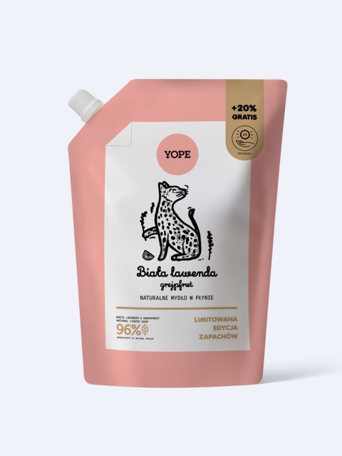 YOPE Refill Mydło Biała Lawenda & Grejpfrut 600 ml