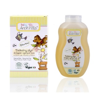 BABY ANTHYLLIS Delikatny Płyn do Kąpieli i Szampon 2 w 1 z Proteinami Ryżu i Ekstraktem z Hibiskusa 400 ml