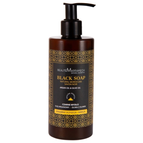 BEAUTE MARRAKECH Naturalne Czarne Mydło Arganowe Savon Noir w Płynie – 280 ml