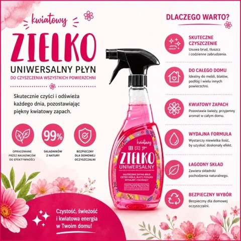 ZIELKO UNIWERSALNY Płyn do Czyszczenia Powierzchni Kwiatowy 500 ml