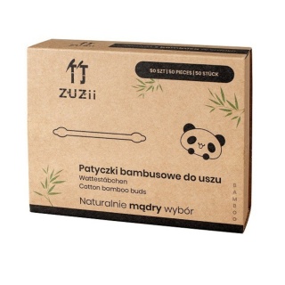 ZUZII Bambusowe Patyczki Kosmetyczne dla Dzieci i Niemowląt z Bawełną – 50 szt.