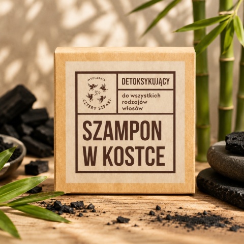 CZTERY SZPAKI Detoksykujący szampon w kostce 75 g Data ważności: 19.08.2026