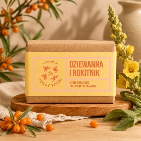 CZTERY SZPAKI Dziewanna i Rokitnik Naturalne Mydło w Kostce 110 g