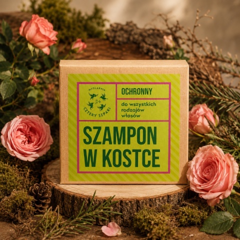 CZTERY SZPAKI Leśna Róża Ochronny Szampon w Kostce do Włosów Farbowanych 75 g