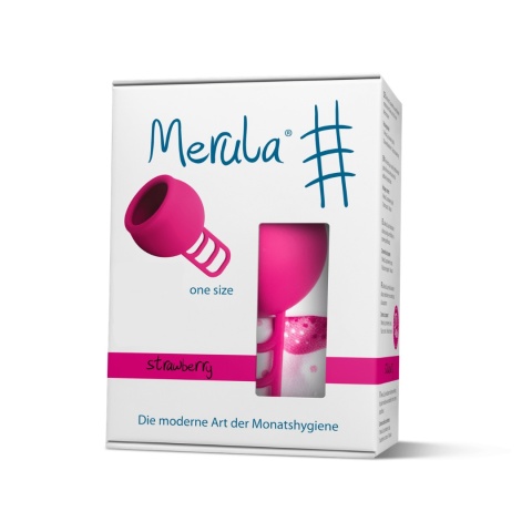 MERULA CUP Strawberry Kubeczek Menstruacyjny One Size – Różowy, 38 ml