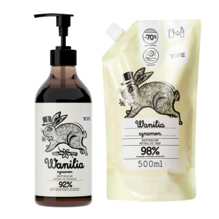 YOPE Wanilia i Cynamon – Zestaw Mydło w Płynie + Refill / 2 × 500 ml
