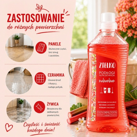 ZIELKO Płyn do podłóg RABARBAR 1000 ml